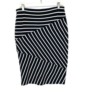 Mossimo | black & white stripe pencil skirt